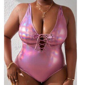 Curve PINK Metallic One-Piece Swimsuit
